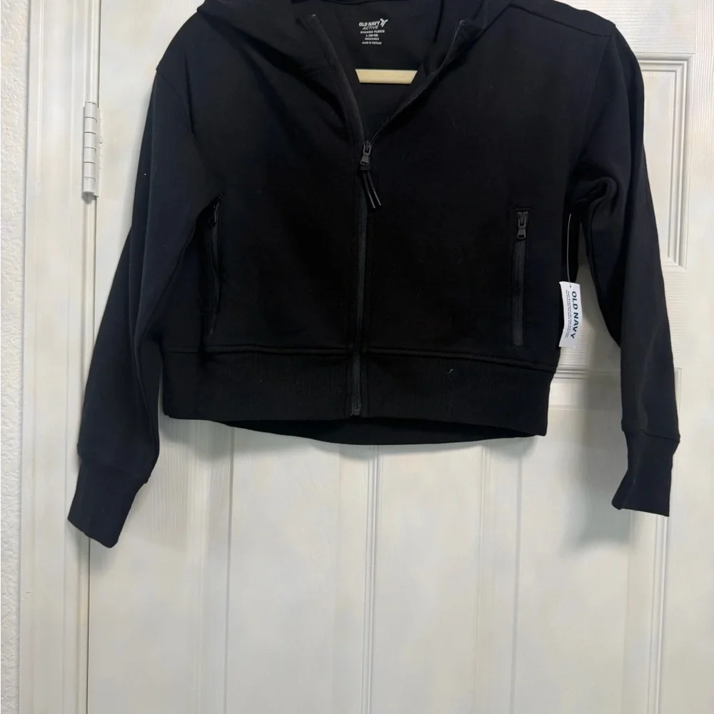 Old Navy Active - Black Zip-Up Hoodie (Dynamic Fleece) - Picture 2 of 4